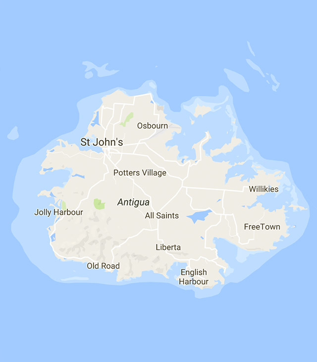Antigua - map - Dreamy Weddings