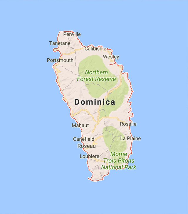 Dominica - Map - Dreamy Weddings