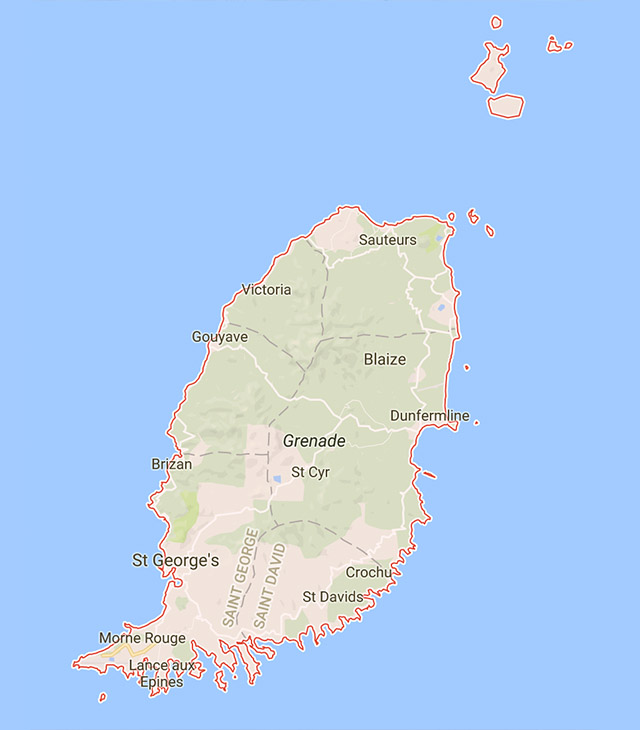 Grenada - Map - Dreamy Weddings